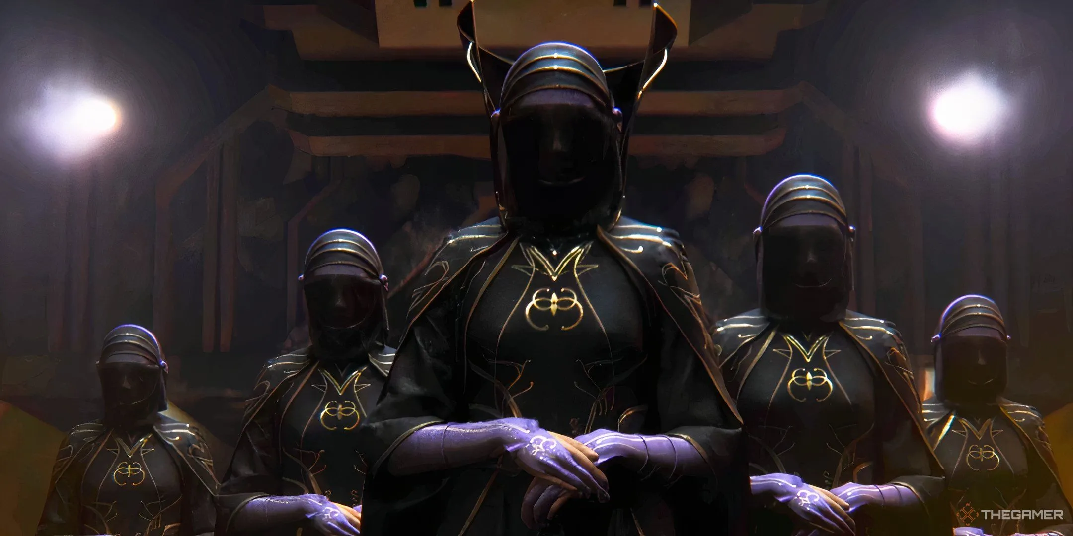 Những nữ Bene Gesserit trùm khăn đen trong game Dune Awakening