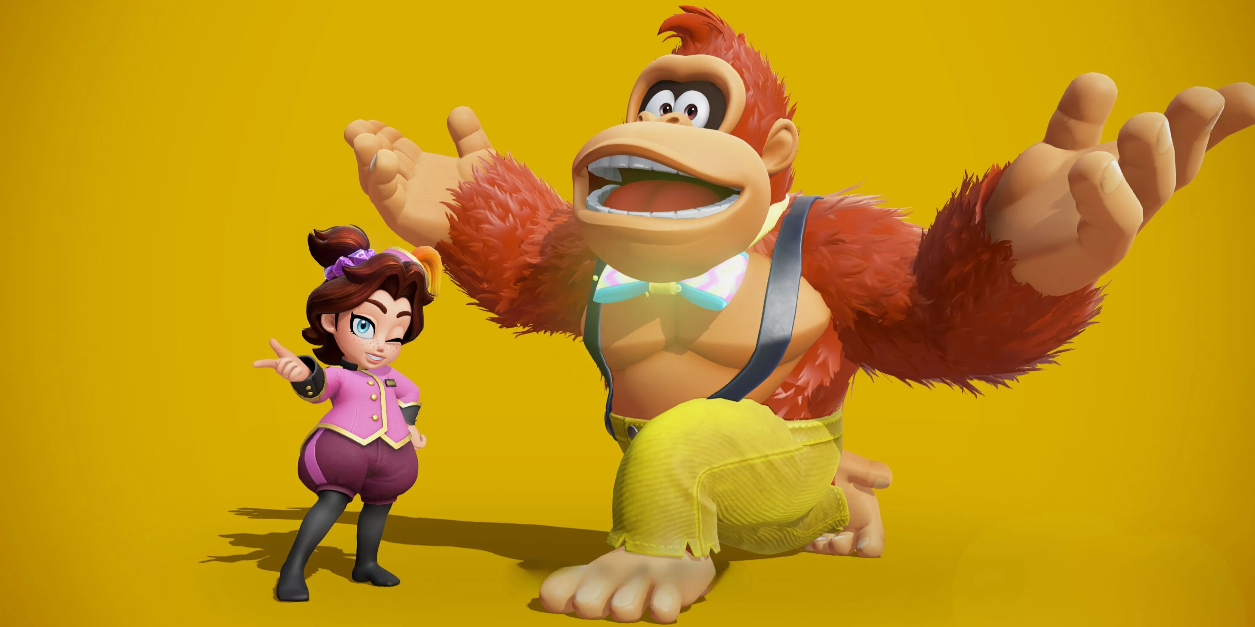 Pauline và Donkey Kong tạo dáng ấn tượng trong game Donkey Kong Bananza, hé lộ không khí mới mẻ.