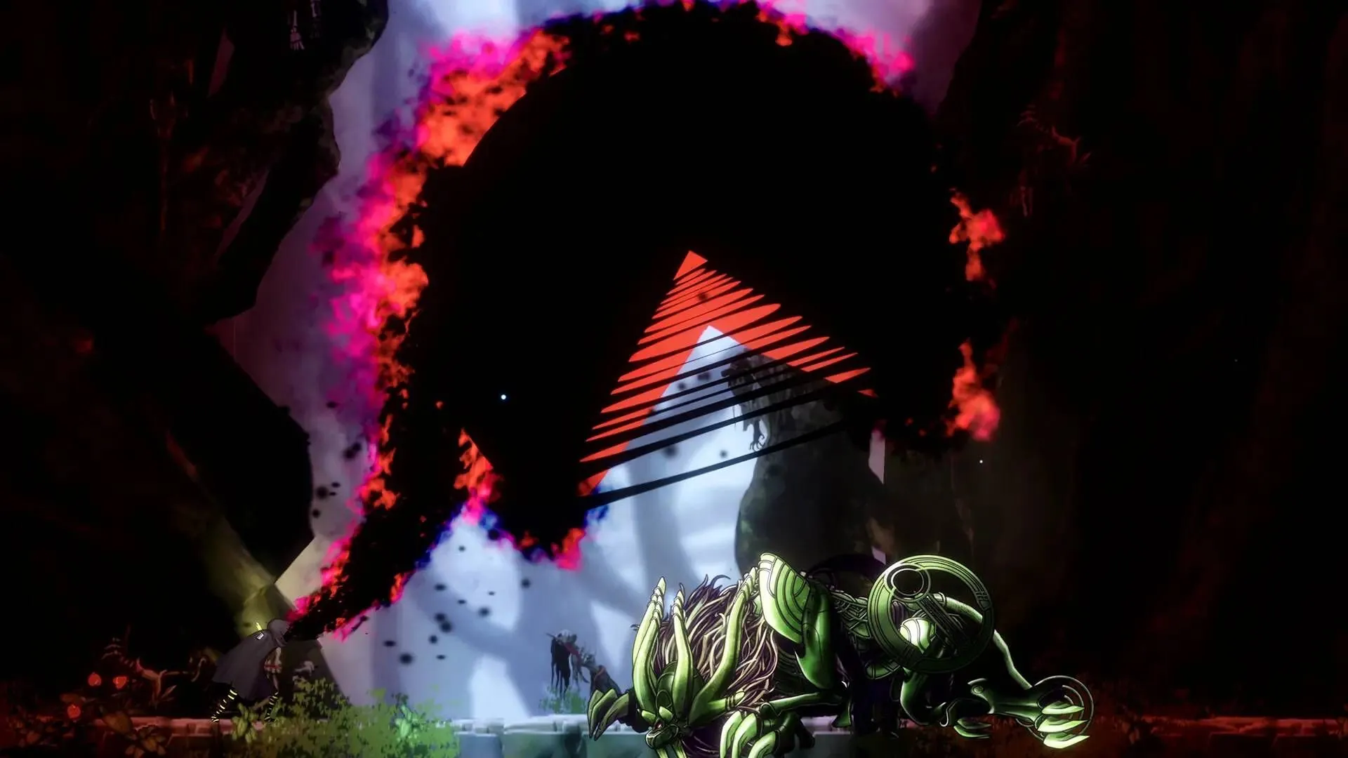 Puck trong Shadow Labyrinth đang &quot;ăn&quot; một kẻ thù, minh họa cơ chế độc đáo và sự tái tưởng tượng nhân vật Pac-Man.