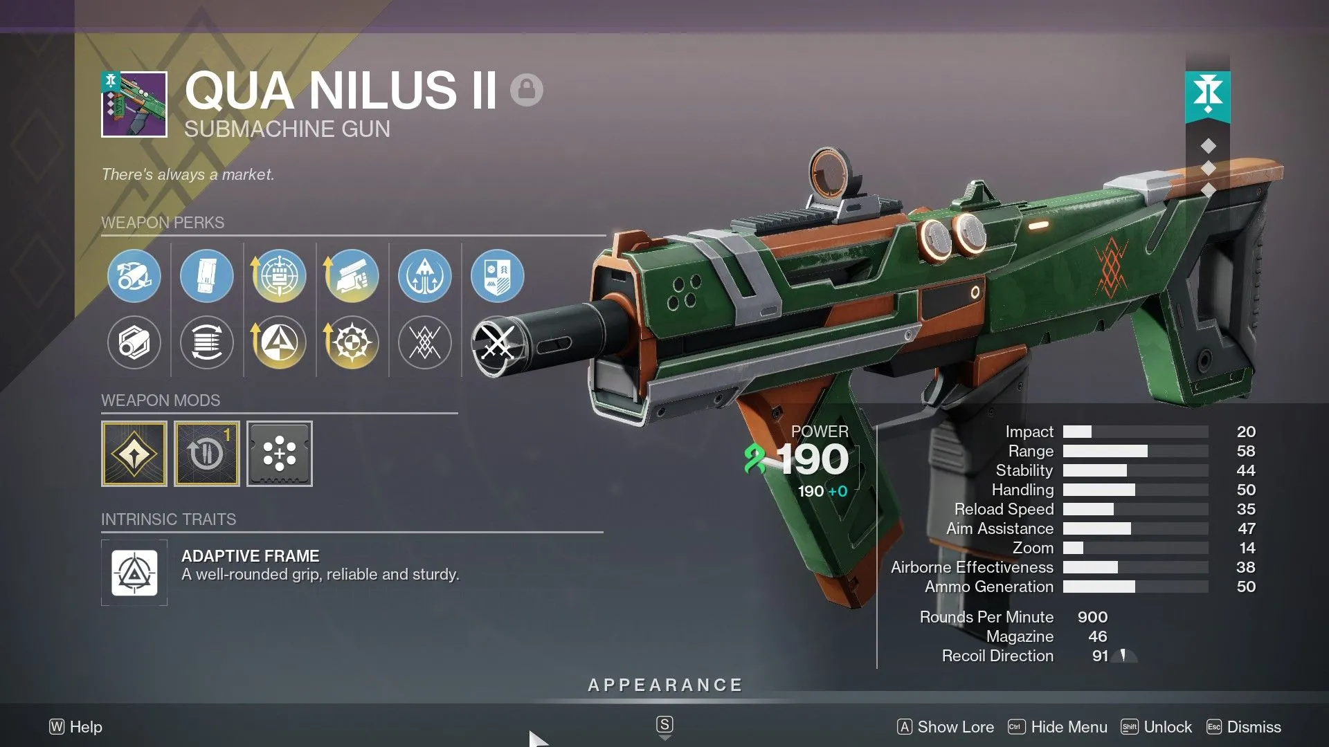 Qua Nilus II God Roll PvE Destiny 2 với các perk Encore, Slice, Proximity Power kết hợp Hatchling, Swashbuckler, Surrounded