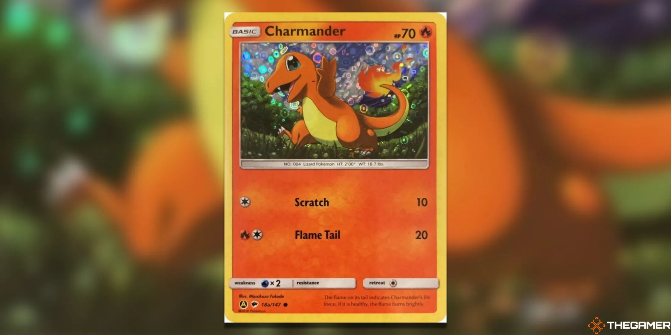 Thẻ bài Pokemon TCG General Mills Charmander 18a/147 với biểu cảm vui tươi