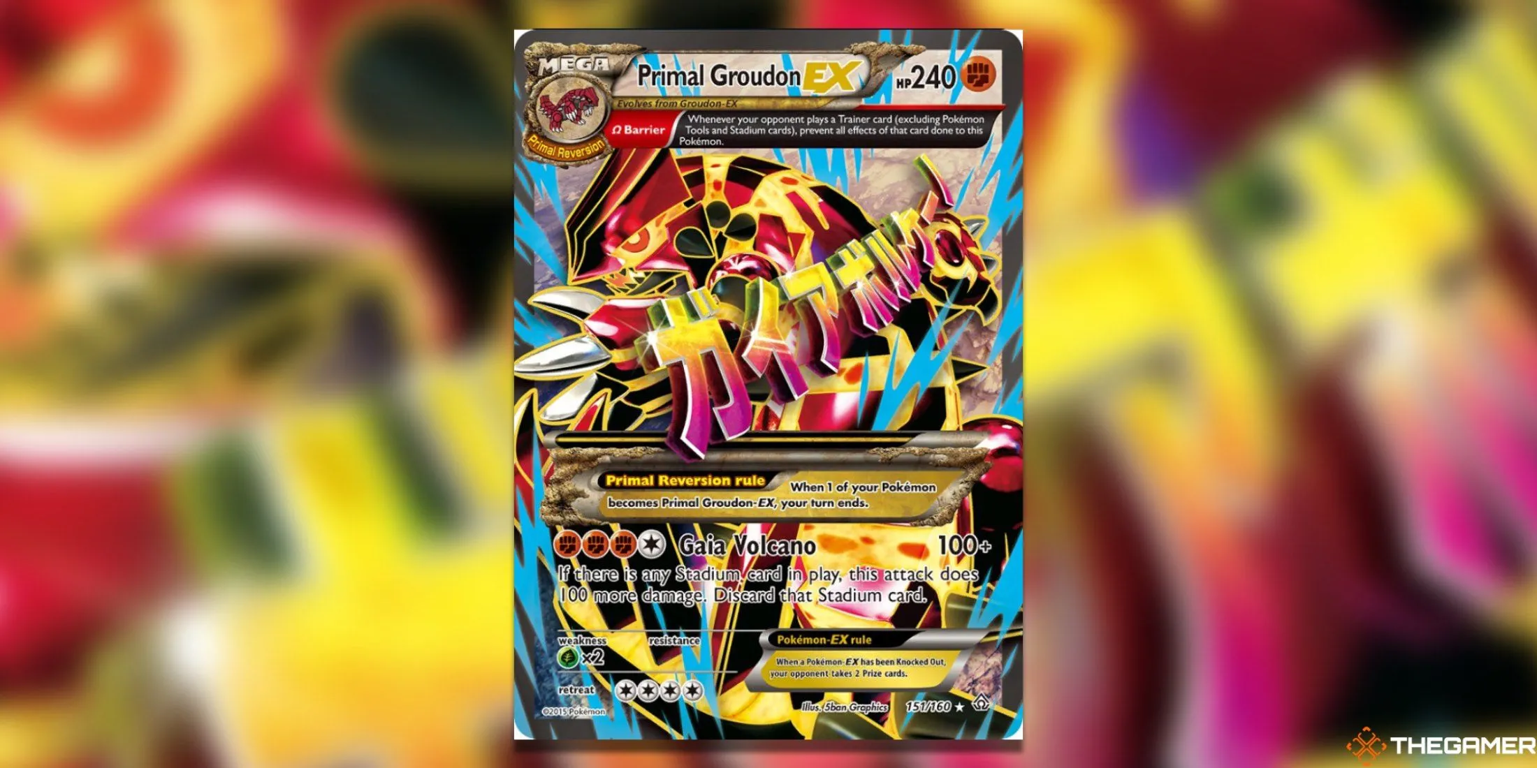 Thẻ bài Pokemon TCG Primal Groudon EX Full Art bản Primal Clash