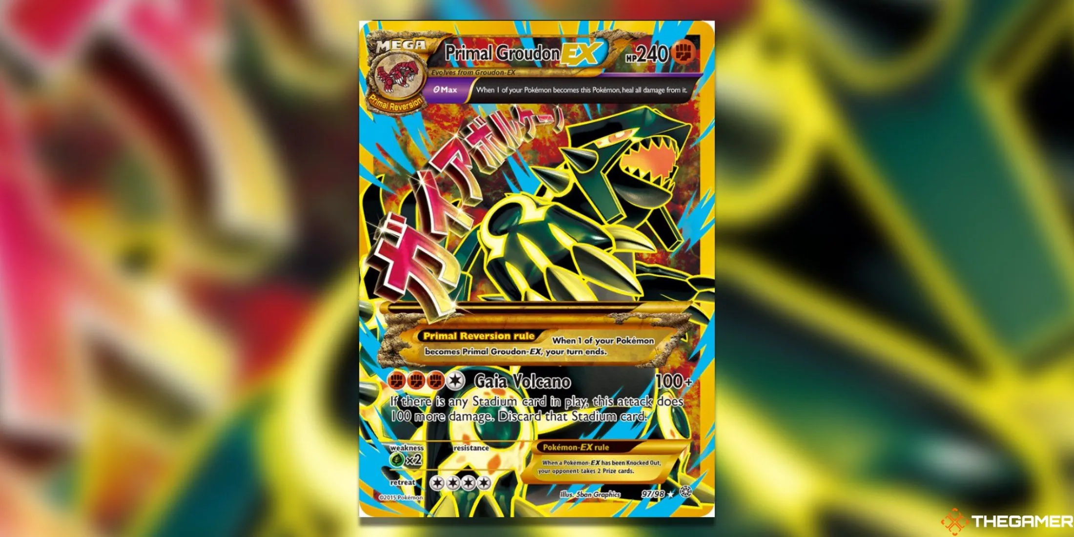 Thẻ bài Pokemon TCG Primal Groudon EX Shiny Full Art từ Ancient Origins
