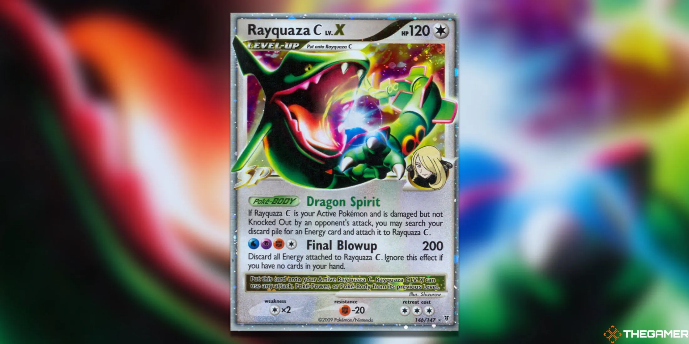Thẻ bài Rayquaza C LV. X từ Supreme Victors Pokemon TCG, thể hiện sự mạnh mẽ và thiết kế đẹp