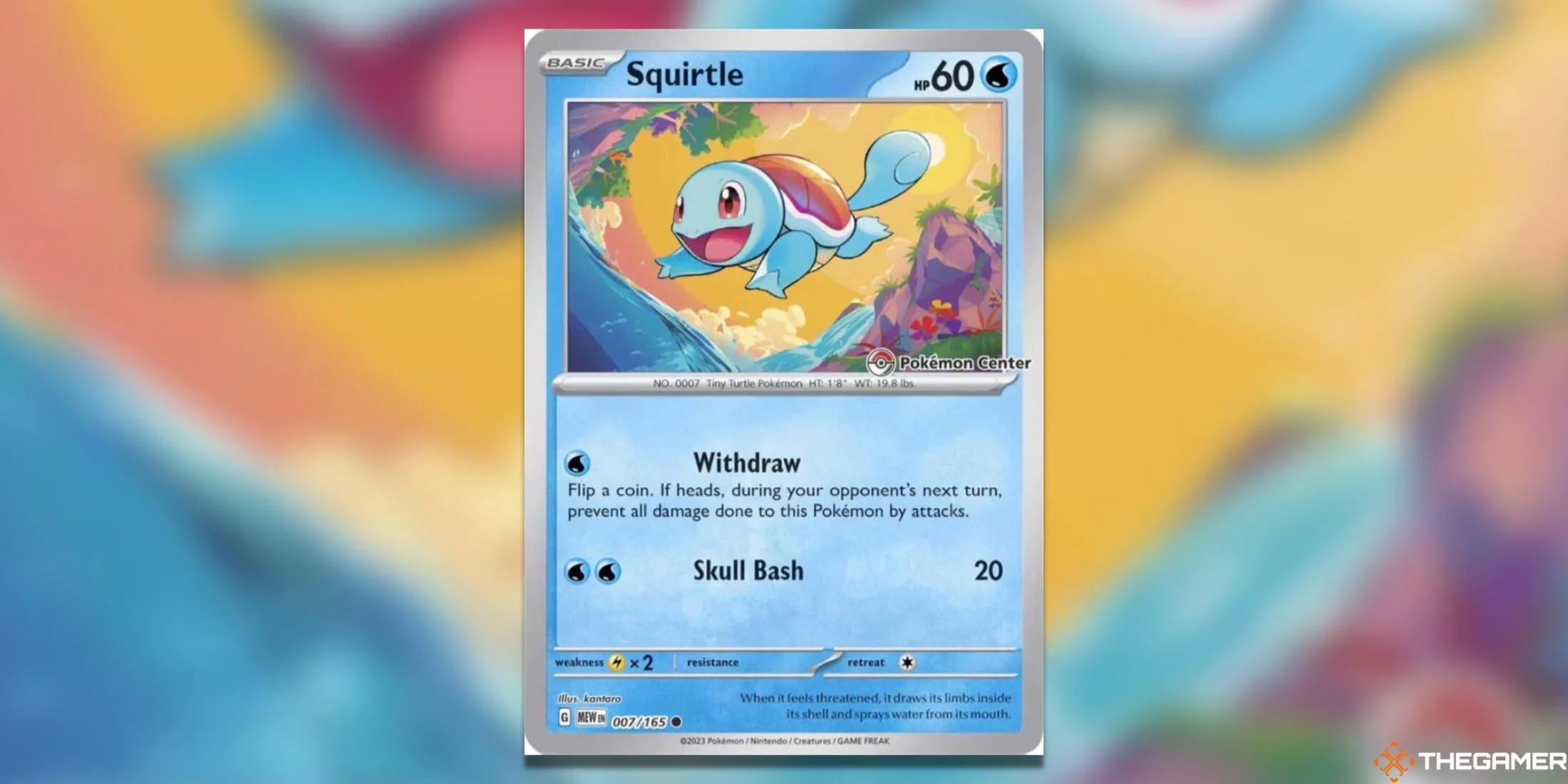 Thẻ bài Squirtle promo độc quyền Pokemon Center