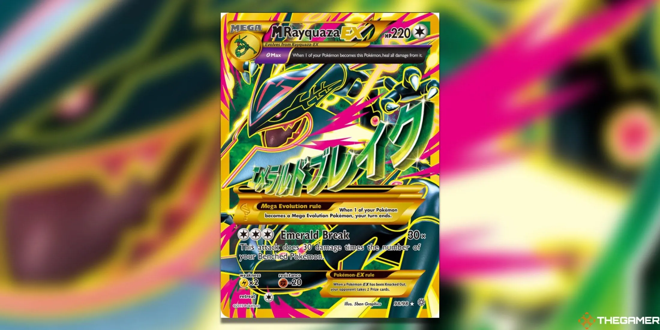 Thẻ Mega Rayquaza huyền thoại từ set Ancient Origins trong Pokemon TCG