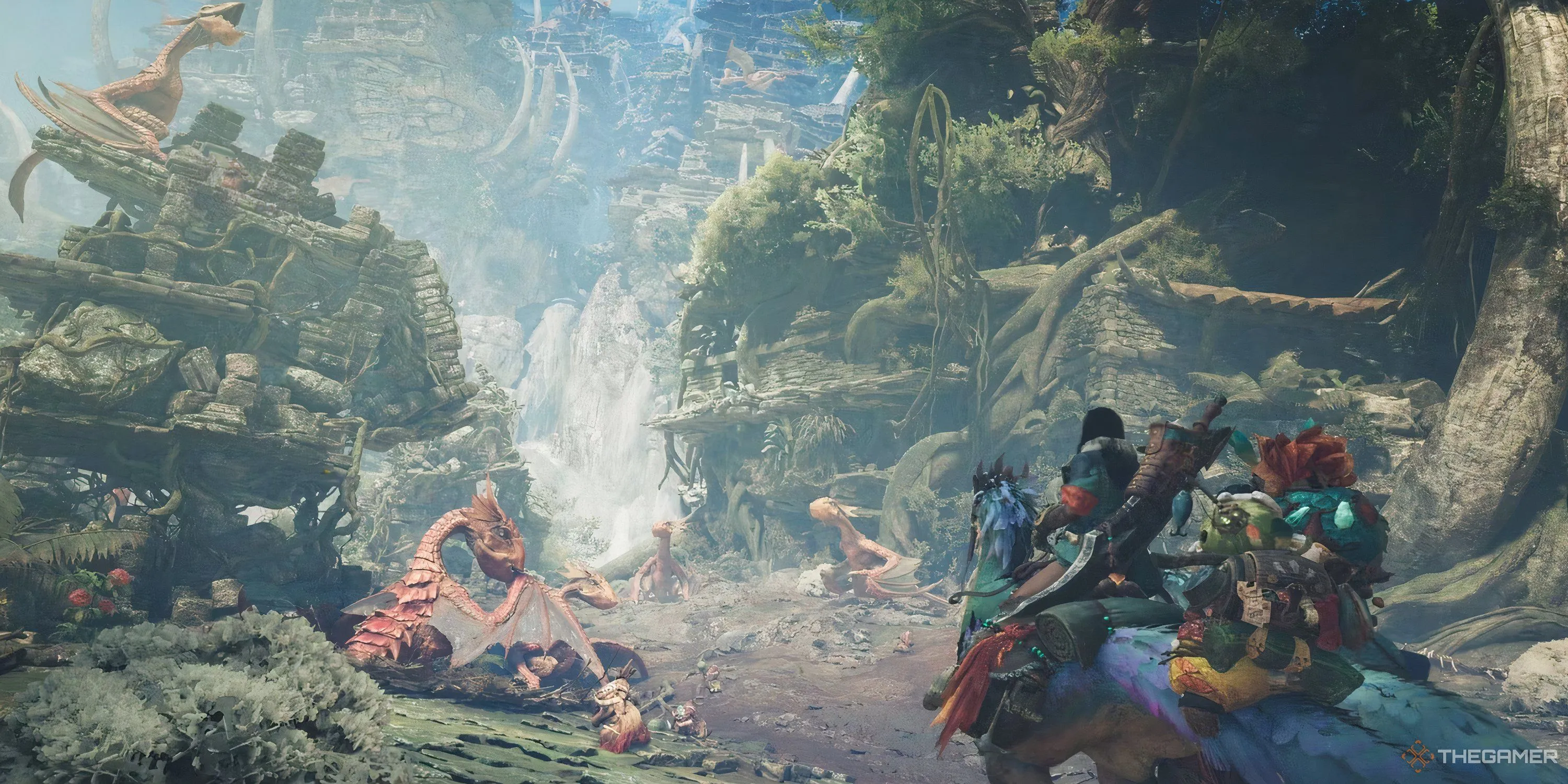 Thợ săn khám phá khu rừng rộng lớn trong Monster Hunter Wilds