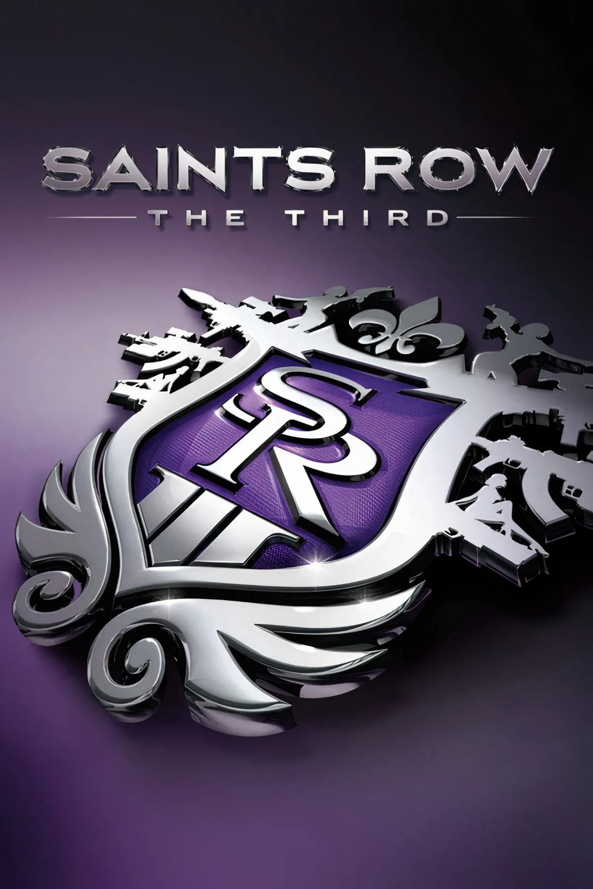 Thủ lĩnh băng đảng Third Street Saints trong trang phục độc đáo và vũ khí hài hước của Saints Row 3, thể hiện sự điên rồ và giải trí không giới hạn.