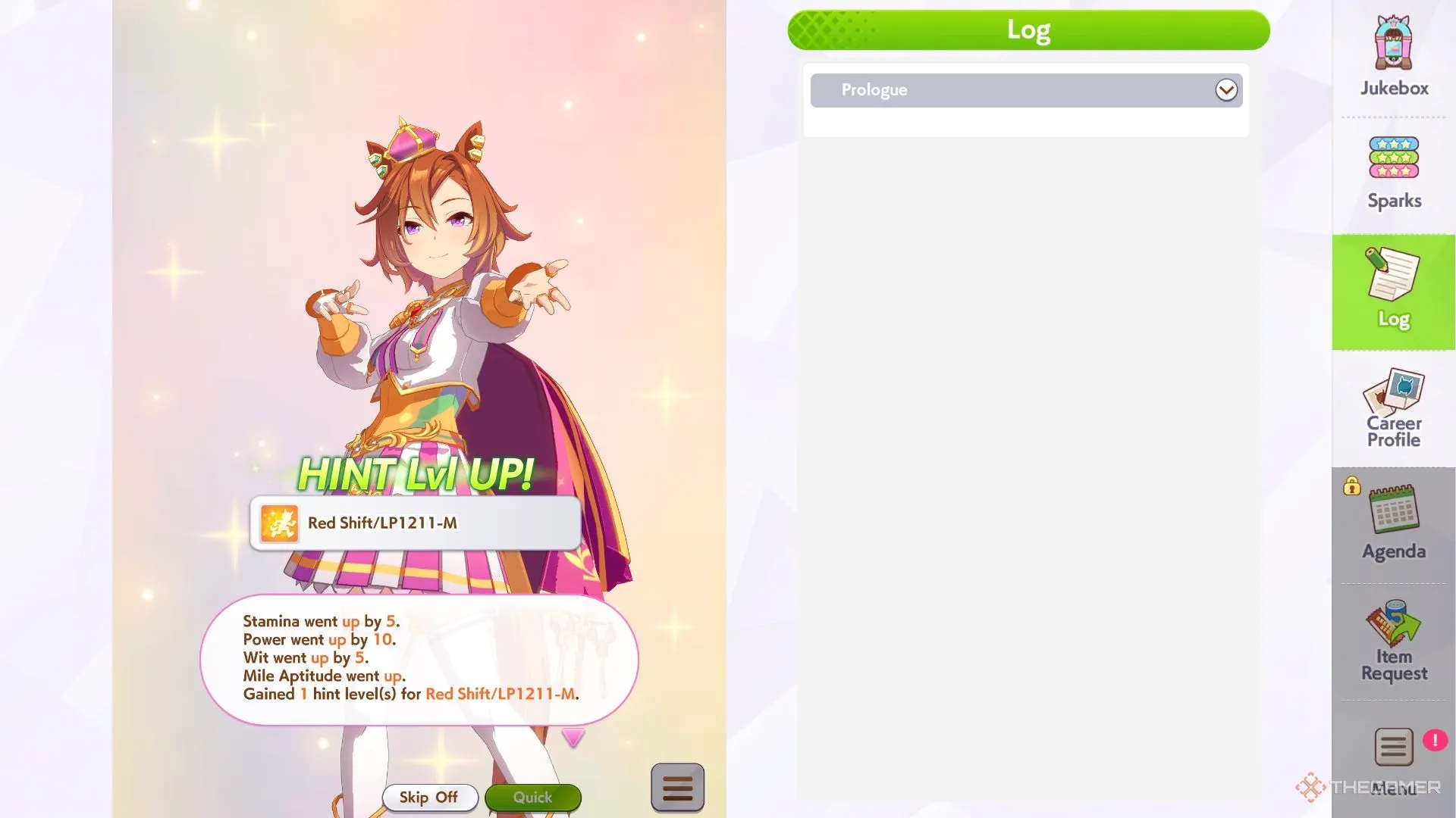 TM Opera O nhận được điểm cảm hứng (Inspiration) để học kỹ năng mới trong Umamusume: Pretty Derby