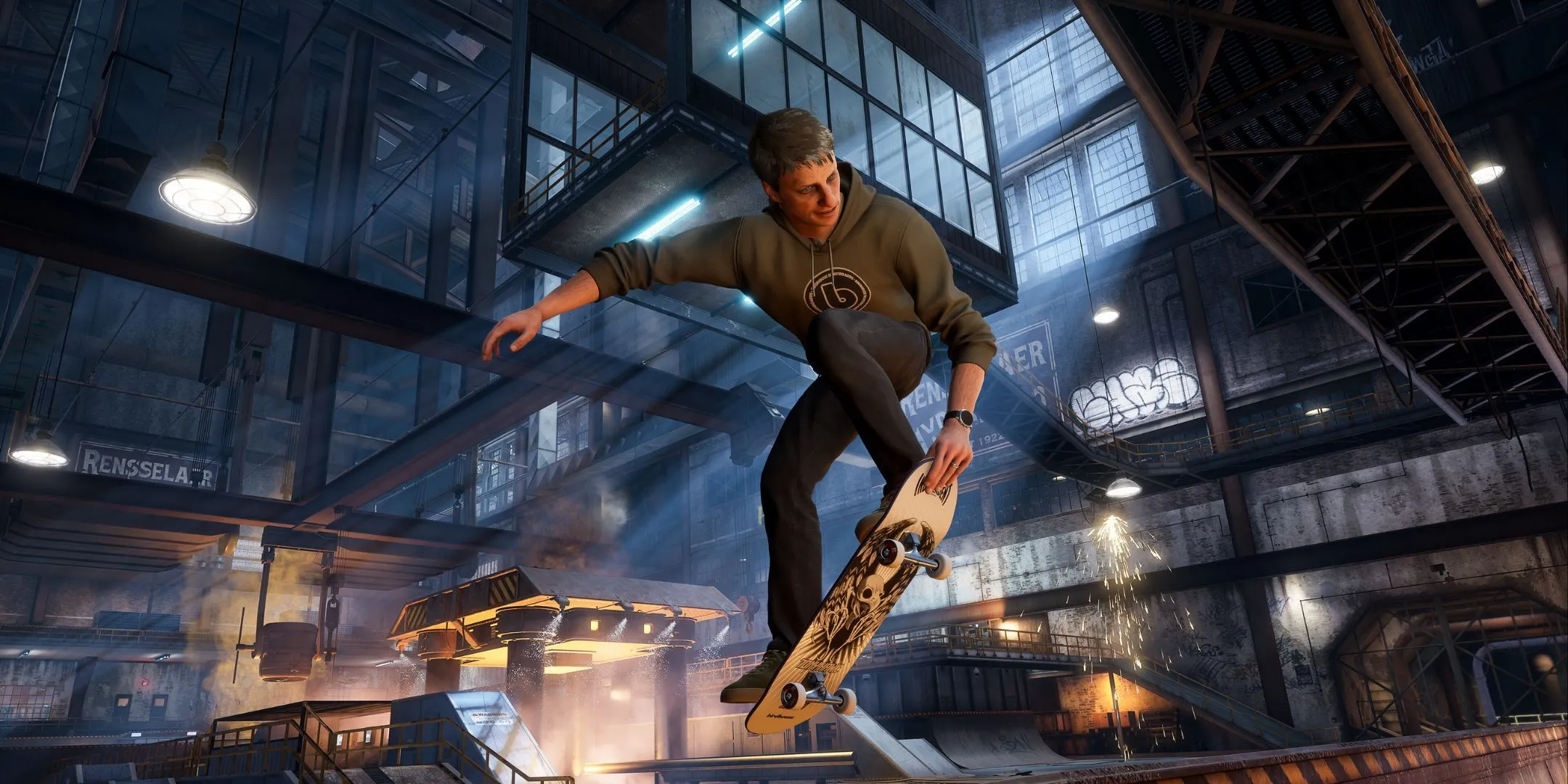 Tony Hawk thể hiện kỹ năng trượt ván đỉnh cao trong Tony Hawk's Pro Skater 3 + 4, hình ảnh gắn liền với tuổi thơ game thủ