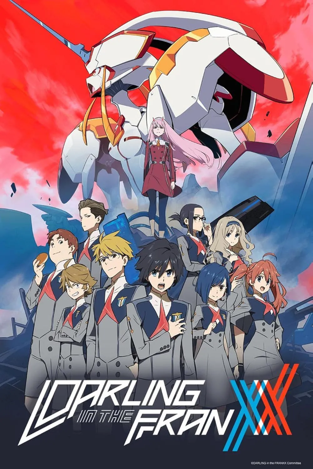 Zero Two và Hiro trong Darilng in the Franxx, cặp đôi biểu tượng của series Mecha từng gây sốt cộng đồng.
