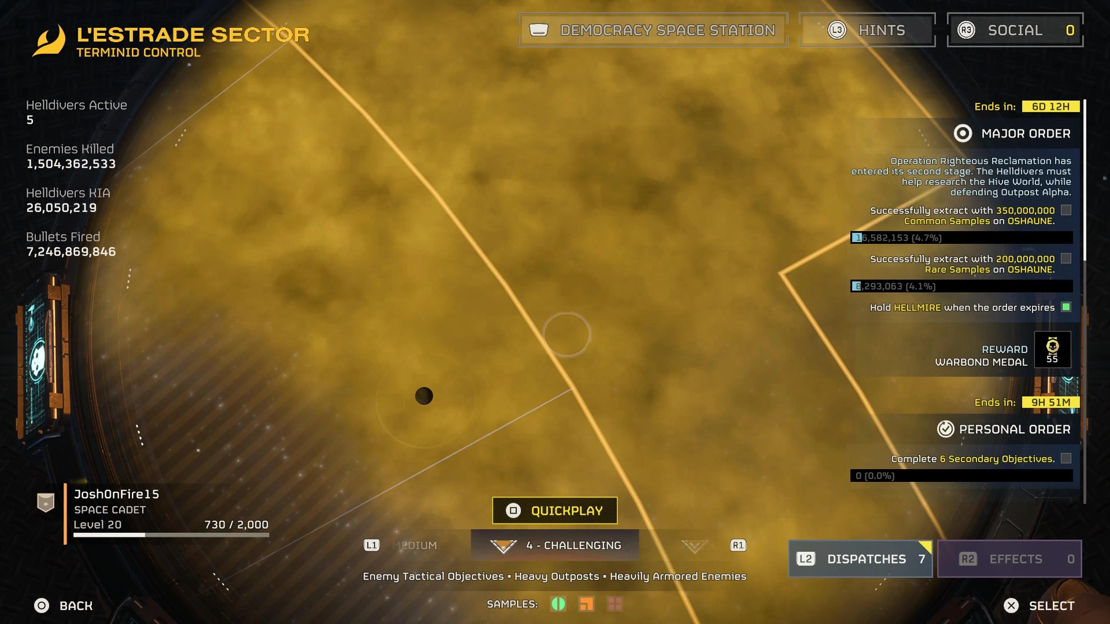 Bản đồ thiên hà của Helldivers 2 hiển thị các hành tinh bị bao phủ bởi The Gloom