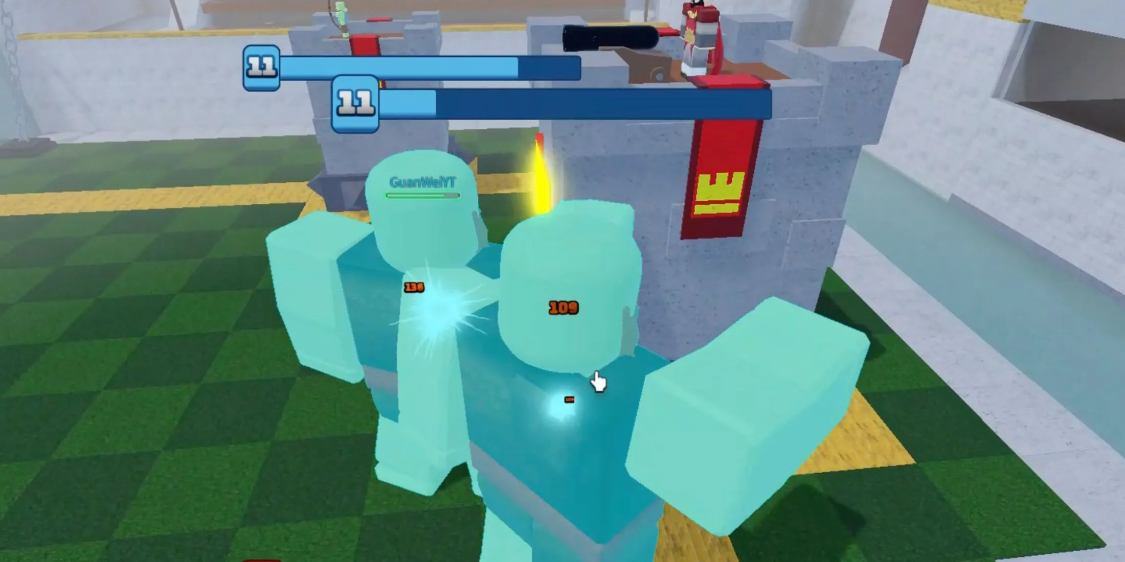 Cảnh gameplay sôi động của Arena Royale với các đơn vị đang chiến đấu