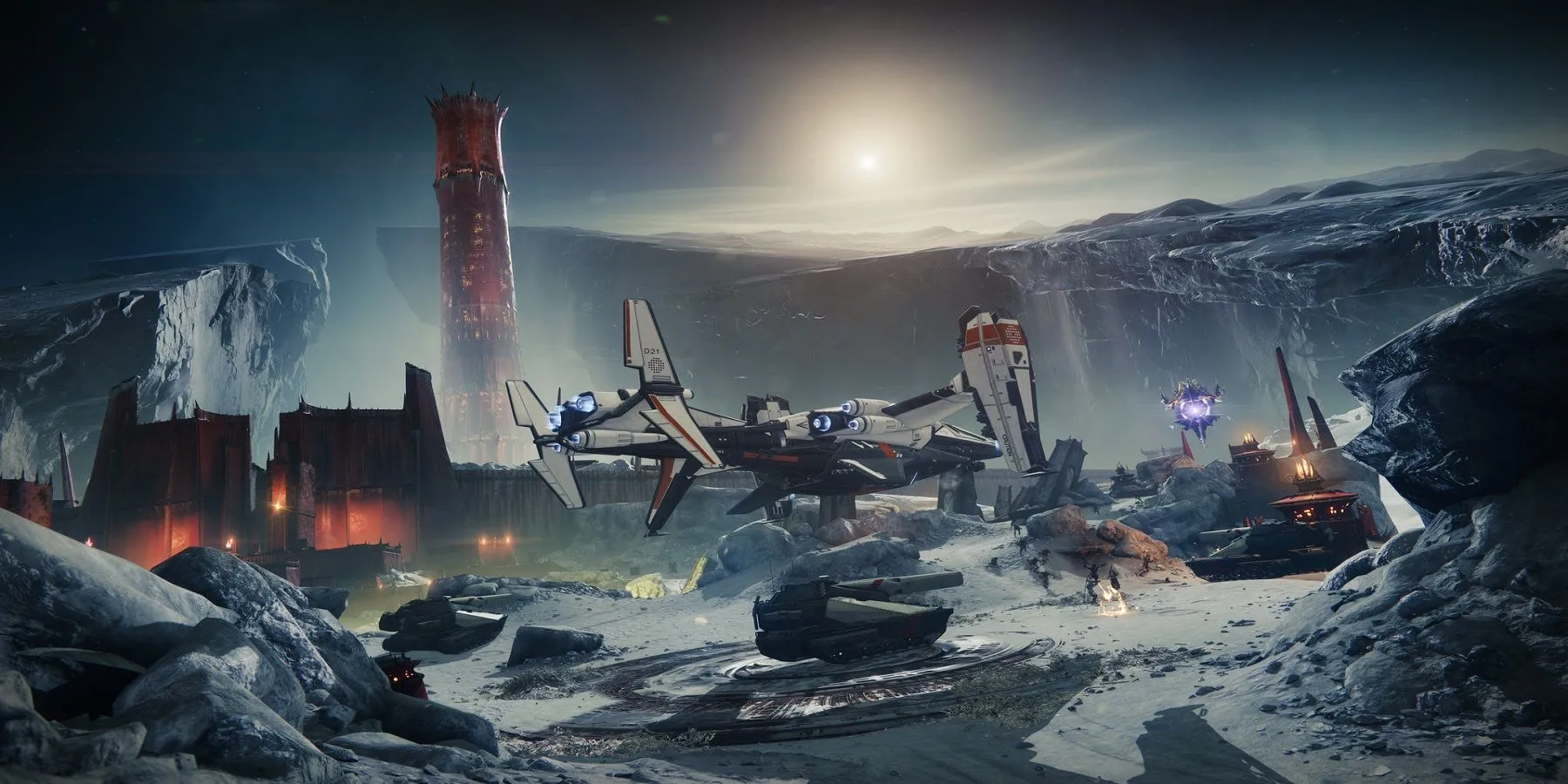 Cảnh quan hoang tàn của The Moon, địa điểm của nhiều Nightmare trong Destiny 2