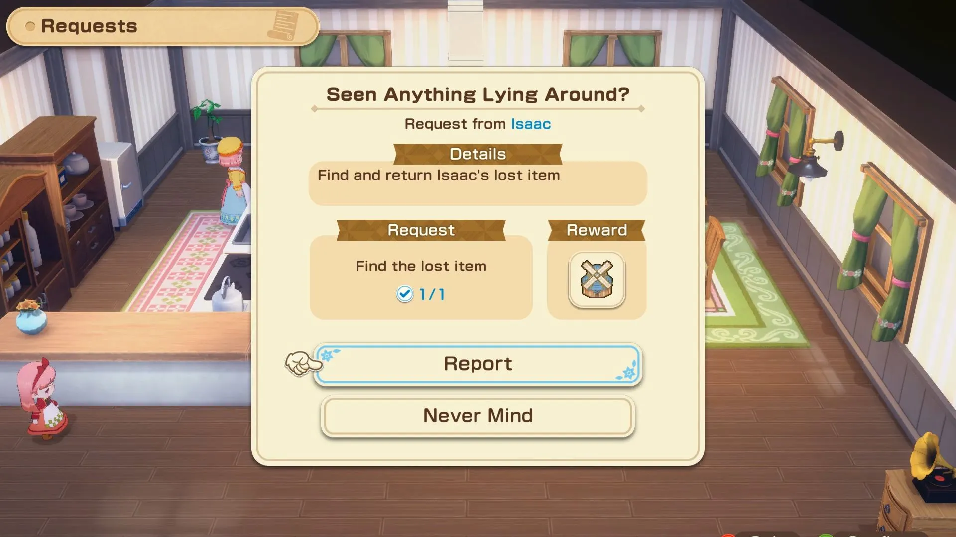 Cối xay gió xanh (Blue Windmill) được mở khóa sau khi hoàn thành nhiệm vụ của Isaac trong Story of Seasons Grand Bazaar