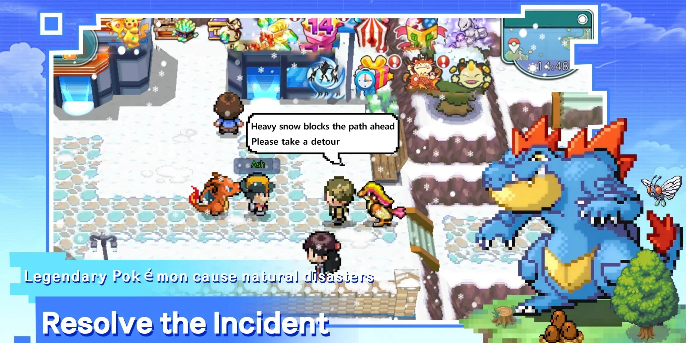 Cộng đồng game thủ Pocket Pixel cùng các nhân vật chiến đấu