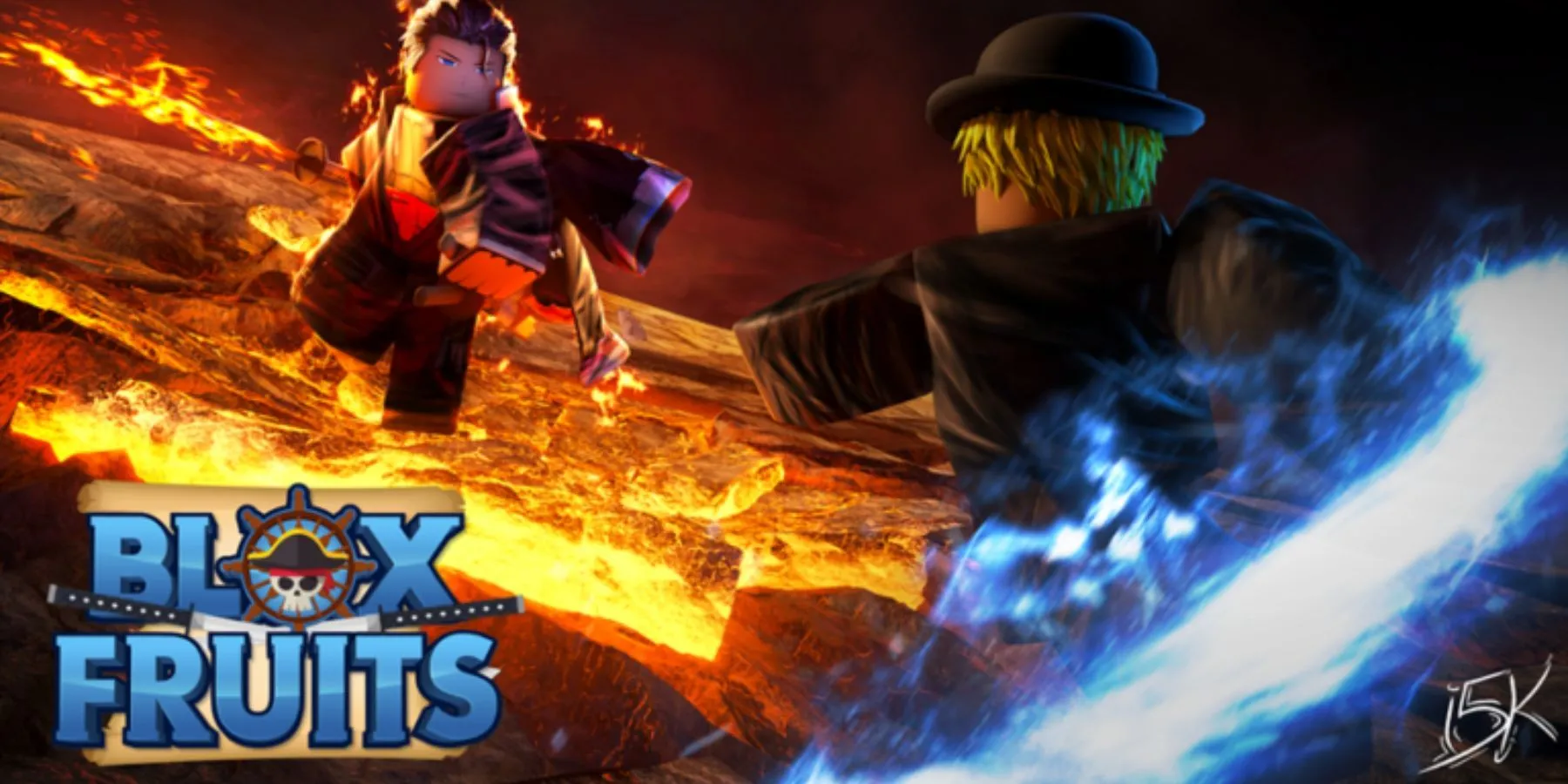 Game thủ Blox Fruits trong một trận chiến hoành tráng, minh họa lối chơi phiêu lưu và cày cấp trong thế giới Roblox