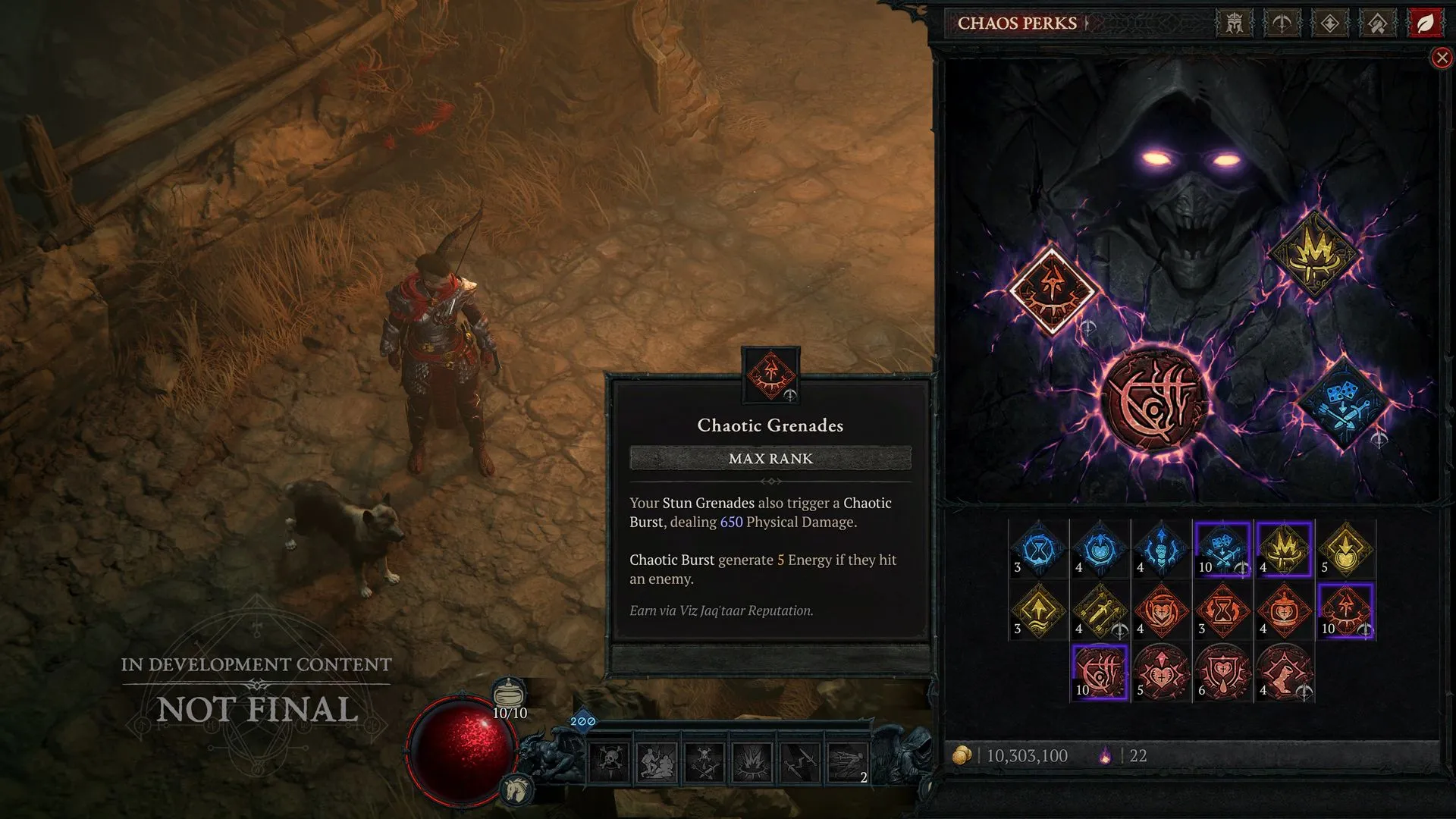Giao diện Chaos Perks mới trong Diablo 4 Season 10 PTR