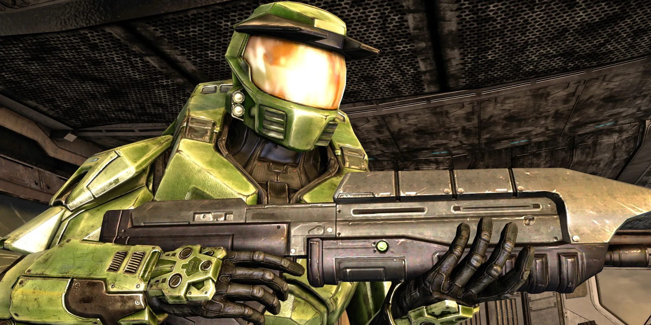 Hình ảnh Master Chief trong thiết kế của tựa game Halo: Combat Evolved bản đầu tiên