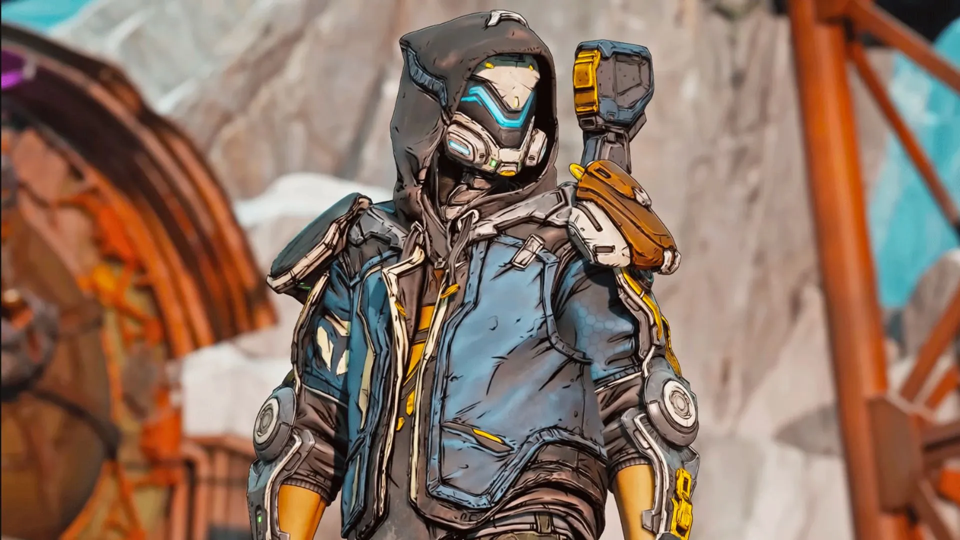 Hình ảnh Vault Hunter Rafa trong Borderlands 4, đại diện cho một trong bốn class nhân vật ban đầu được giới thiệu.