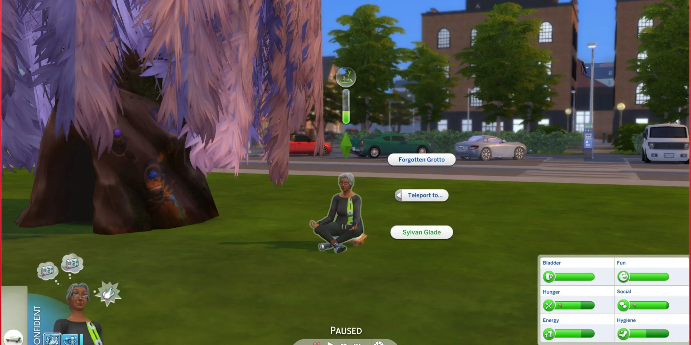 Sims tận hưởng không gian ngoại cảnh, thể hiện trải nghiệm khám phá trong game