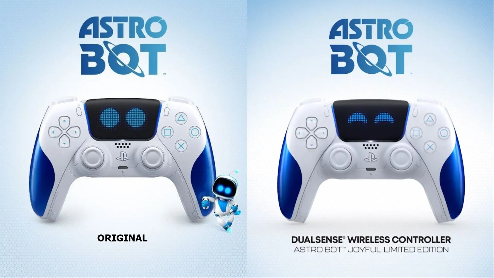 So sánh tay cầm DualSense Astro Bot phiên bản thường và Joyful