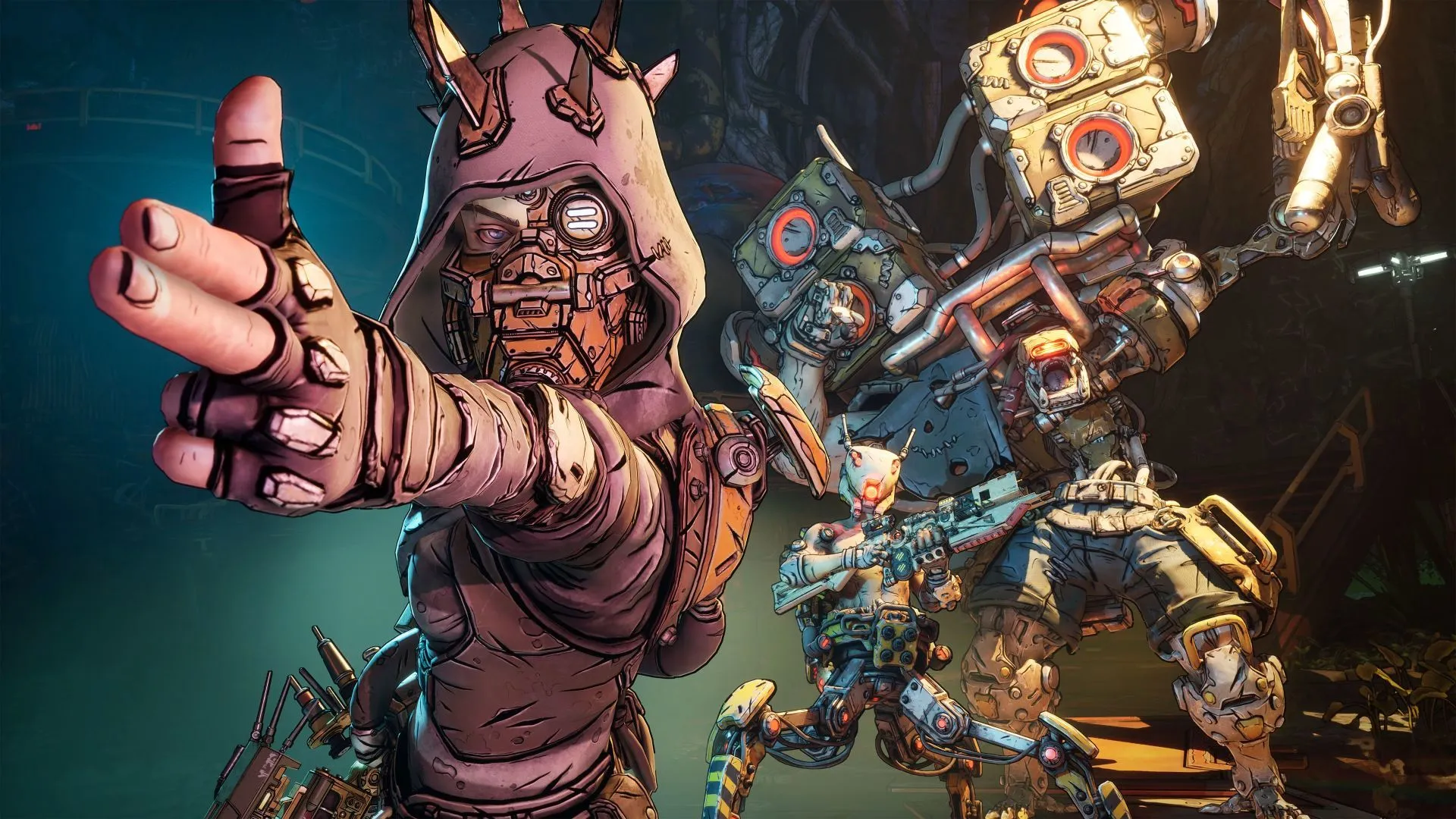 Tác phẩm nghệ thuật quảng bá Borderlands 4 với hình ảnh một Bandit đang tạo dáng bắn súng bằng tay, thể hiện tinh thần game.