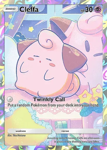 Thẻ bài Baby Pokemon Cleffa promo từ gói Lugia trong Pokemon TCG Pocket.