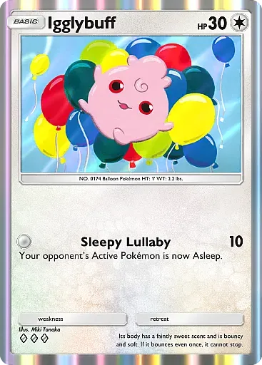 Thẻ bài Baby Pokemon Igglybuff từ gói Secluded Springs trong Pokemon TCG Pocket.