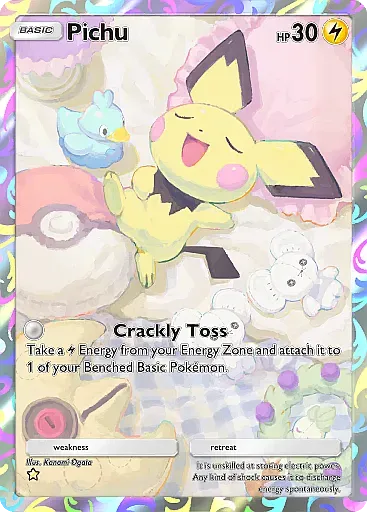 Thẻ bài Baby Pokemon Pichu phiên bản A4171 từ gói Lugia trong Pokemon TCG Pocket.