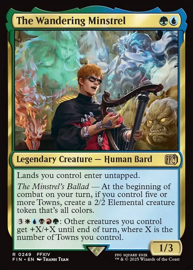 The Wandering Minstrel FF MTG - Lá bài Legendary Creature có khả năng đất vào sân không tapped